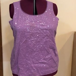 Sequined knit tank top